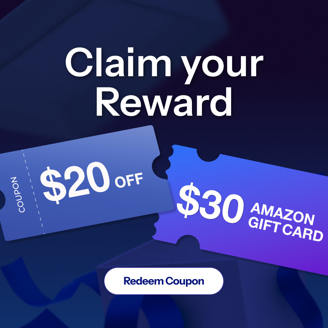 Claim your reward survey with a $20 OFF coupon and $30 Amazon gift card.